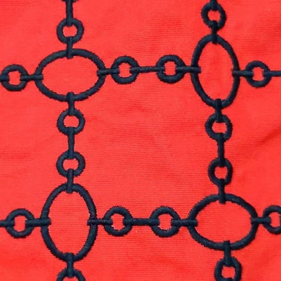 Charter Club Denim Jacket, Red / Black Chain Pattern, Size XL - Picture 8 of 10